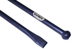 De Wit Stootijzer 140 X 2,8 Cm Geheel Rond Met Knop En Beitel