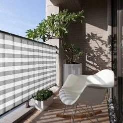 Balcona Balkondoek Grijs/wit - 90cm X 5m